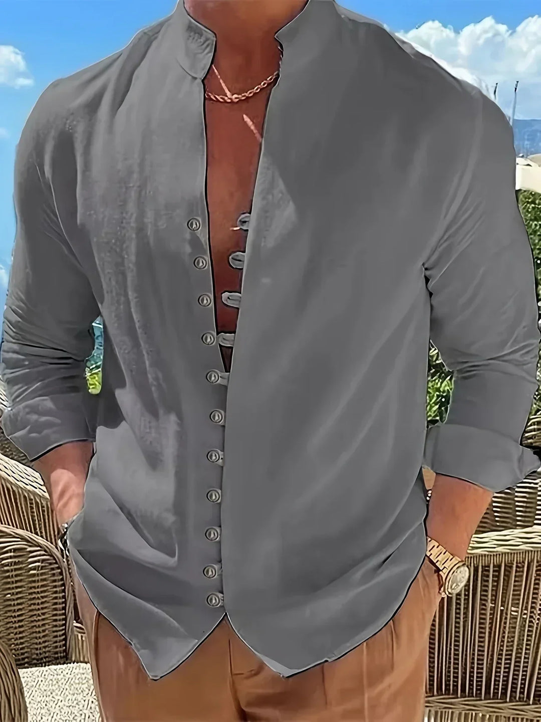 Орфей - Лека памучна риза с дълги ръкави