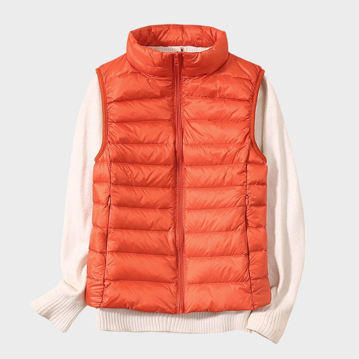 Станка - Лек пухен елек с плетен дизайн