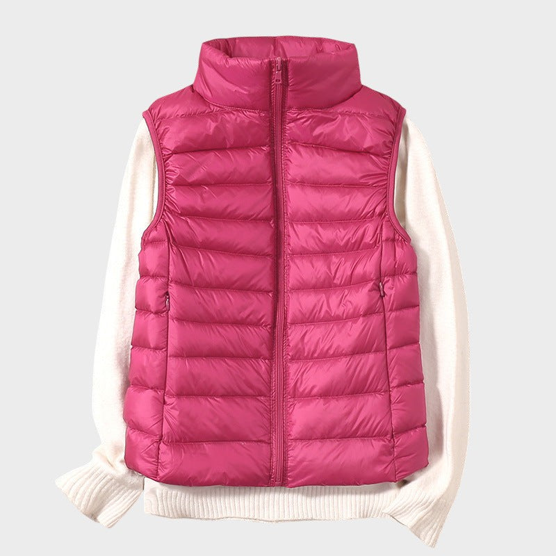 Станка - Лек пухен елек с плетен дизайн