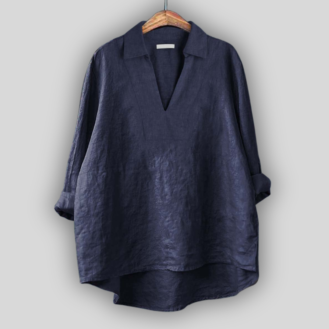 Линена блуза Сребриста Финеса