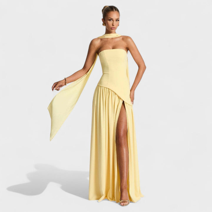 Хана - Дълга рокля с изискан дизайн