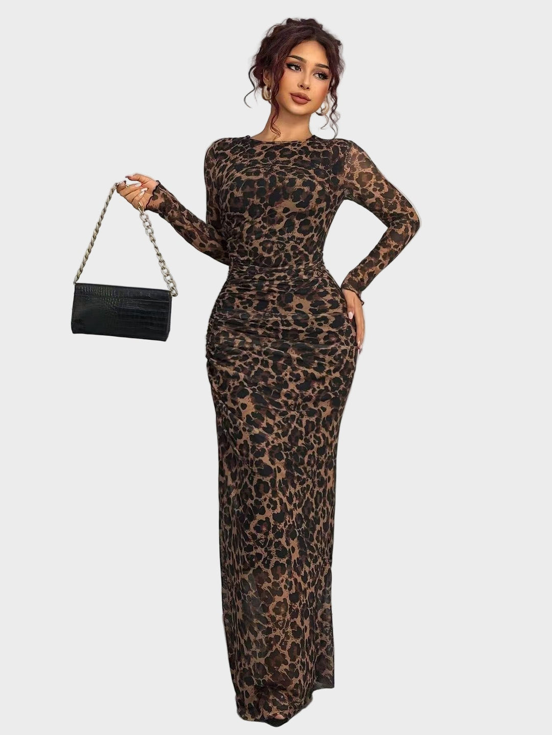 Торина – Дълга удобна рокля с десен