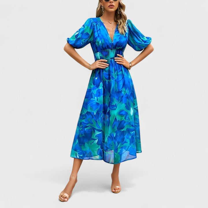 Клара – Елегантна Цветна Рокля