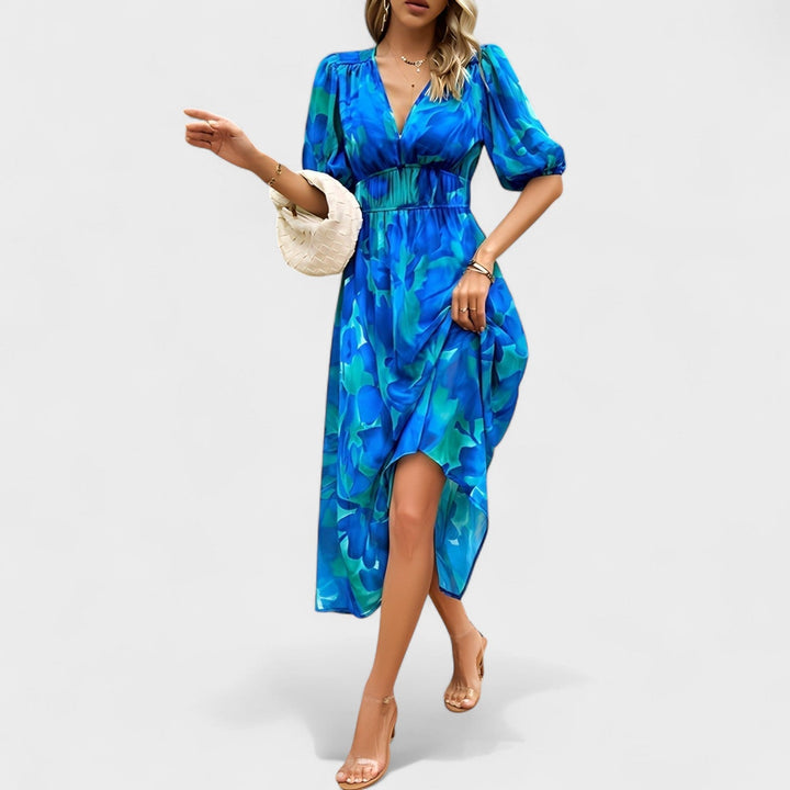 Клара – Елегантна Цветна Рокля