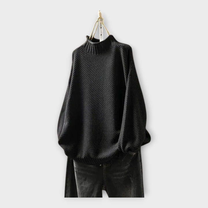 Плетена Блуза с Висок Вратник