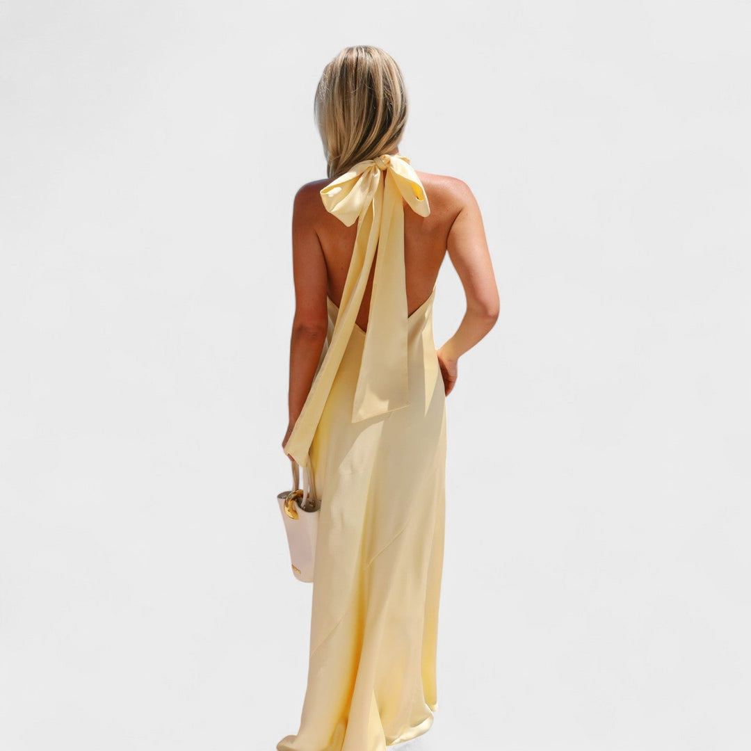 Мартина - Рокля с сатенена панделка