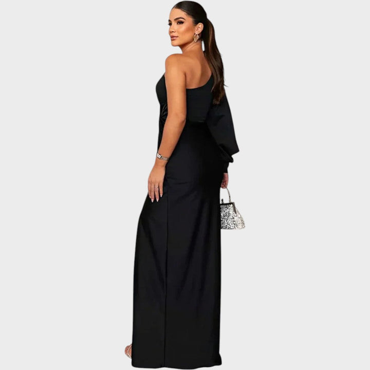 Марика – Елегантна дълга рокля на едно рамо