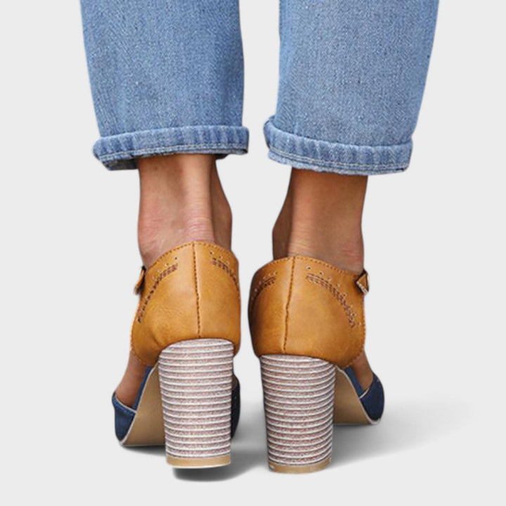 Черен - Ортопедични обувки с висок ток